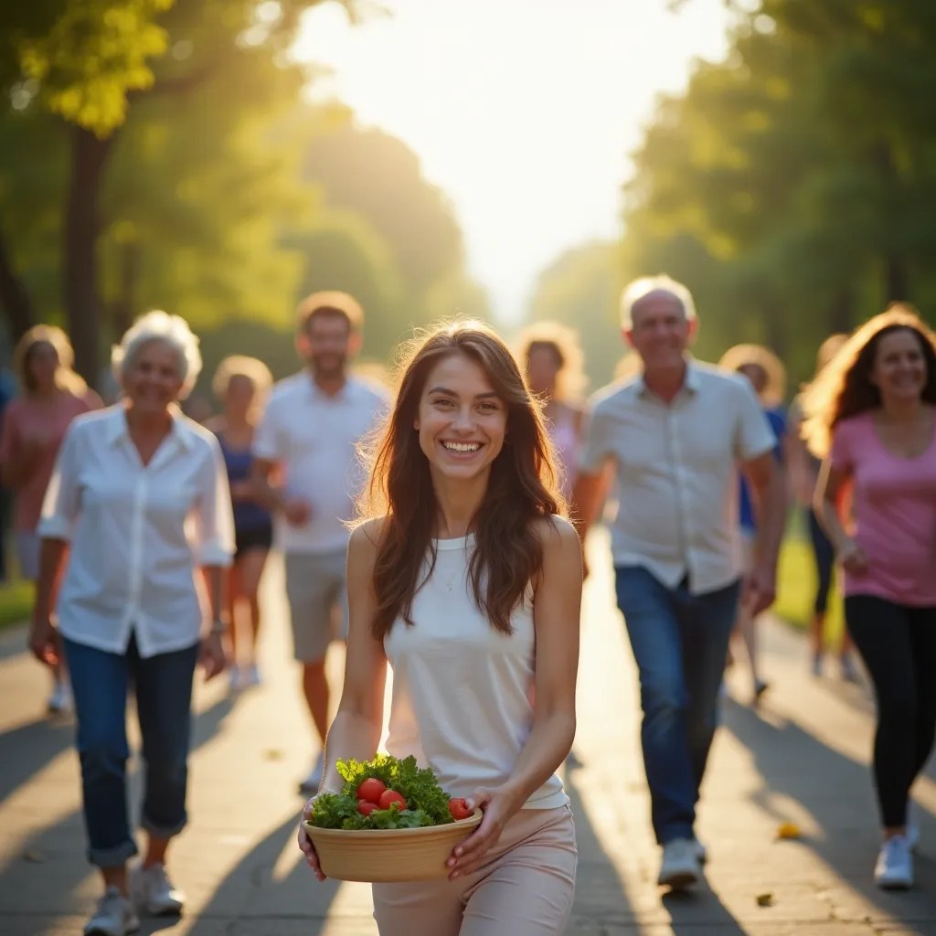 Personnes actives et plat équilibré