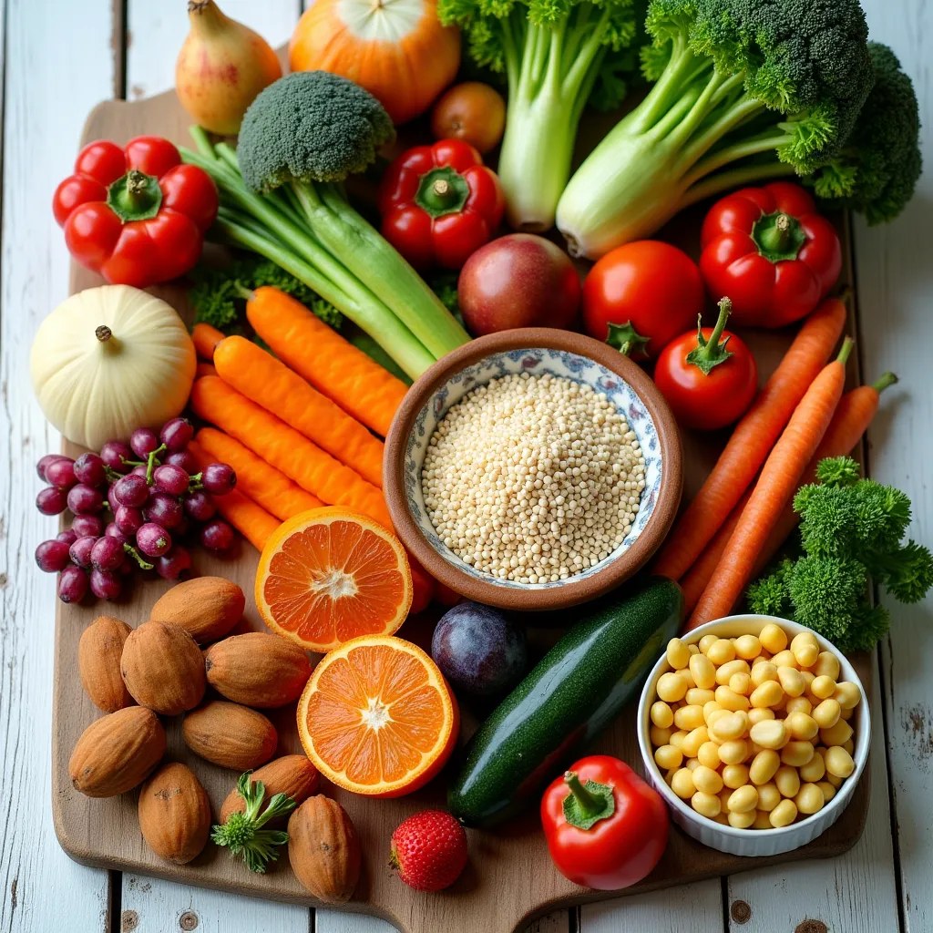 Diversité d'aliments sains